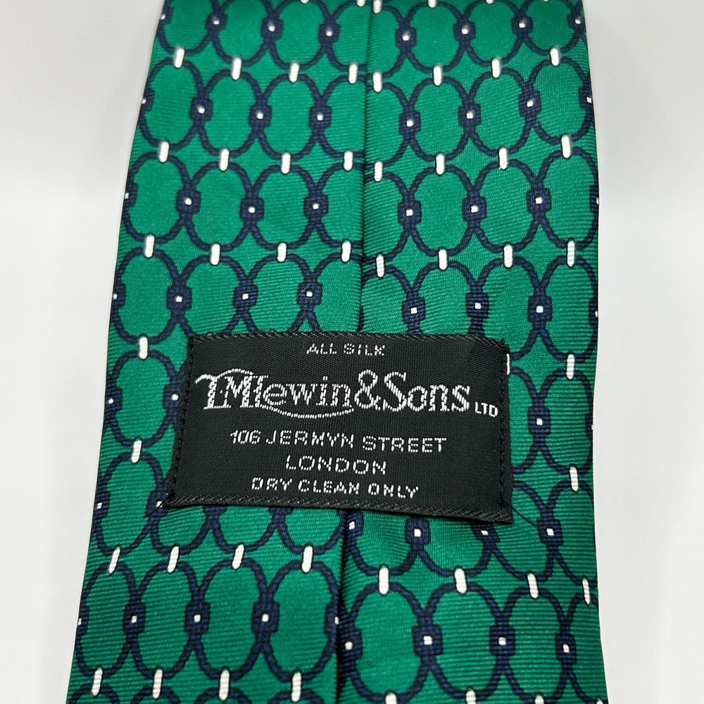 T.M.Lewin Green and Blue Silk Tie